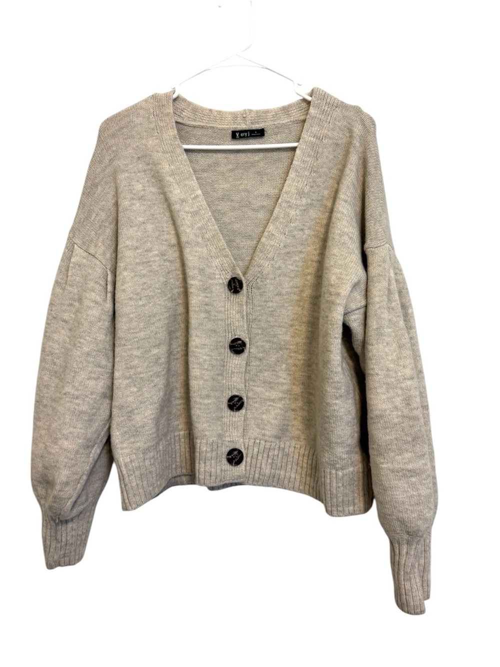 2/$30 Very J Beige Oversized Button Front Cardigan Sweater Size Small